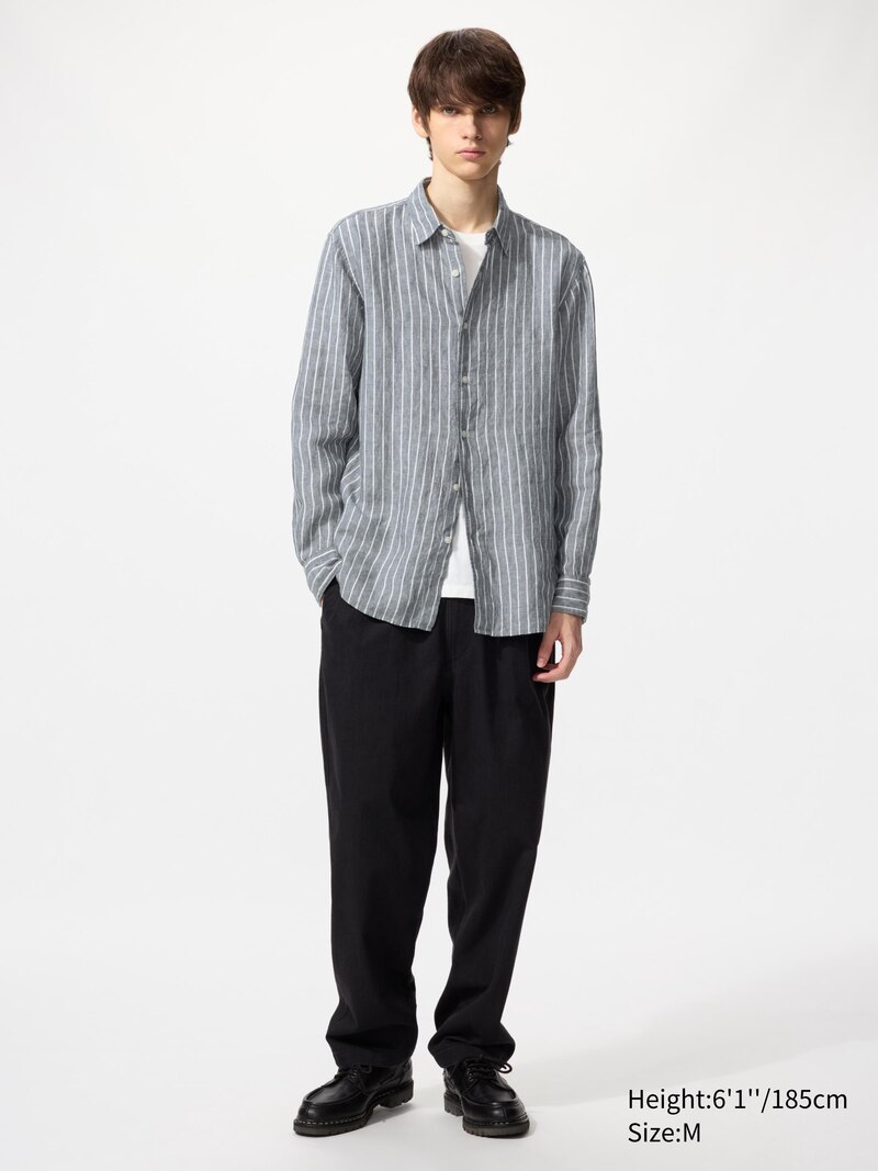 Рубашка из 100% премиального льна (в полоску)