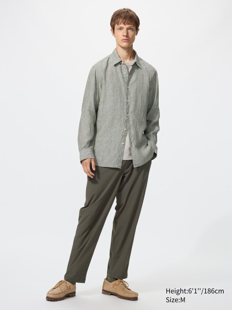 Рубашка из 100% премиального льна (в полоску)