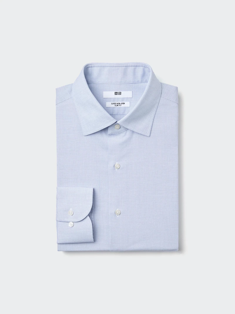 Рубашка super non-iron slim fit (с расклешённым воротником, в клетку)