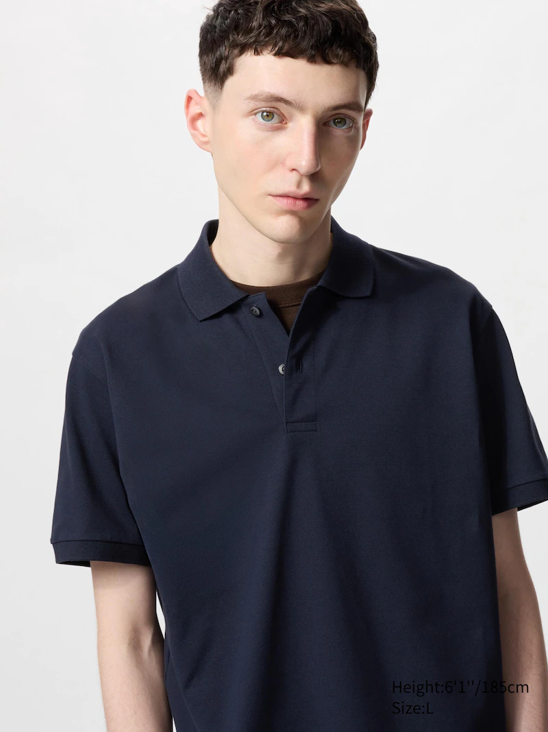 Поло из хлопкового пике с технологией dry