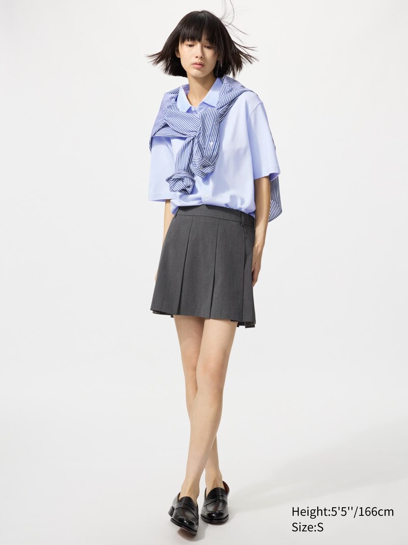 Поло из хлопка airism пике (полностью раскрывающийся)