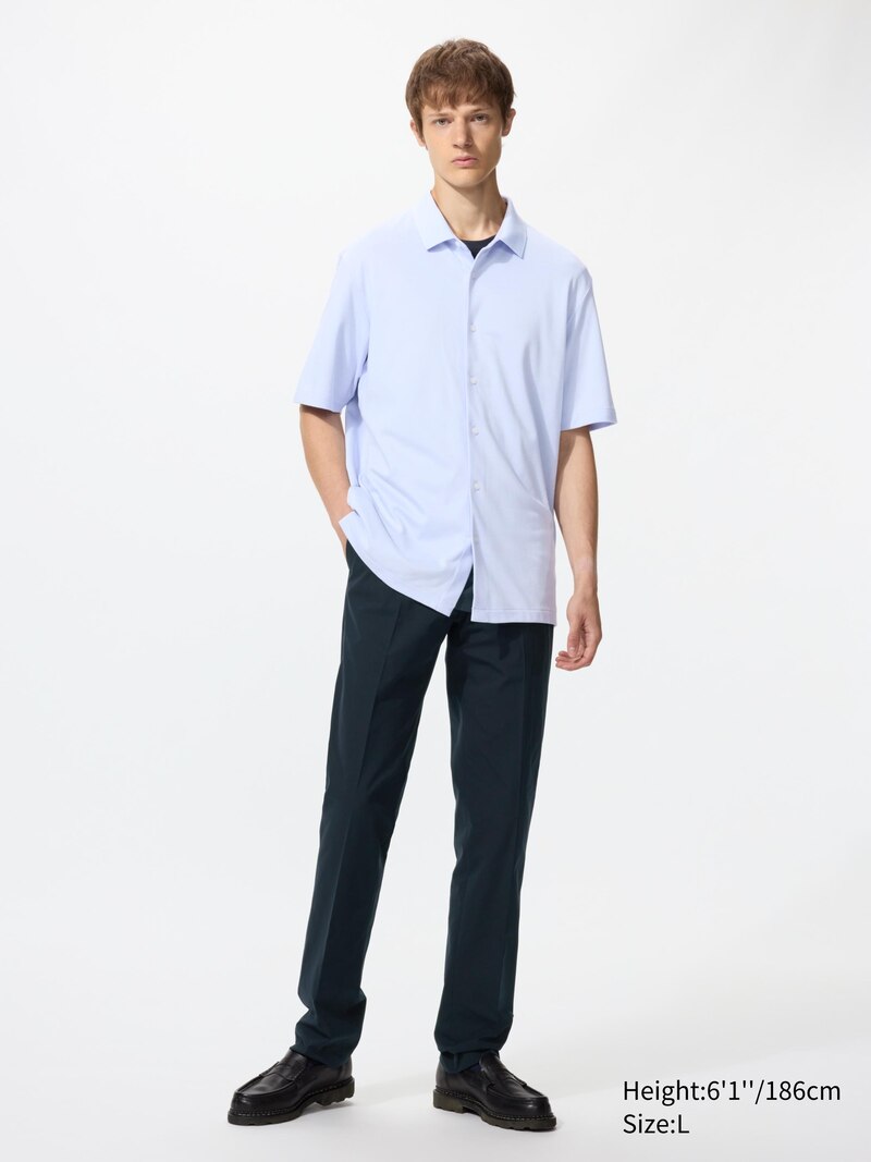 Поло из хлопка airism пике (полностью раскрывающийся)