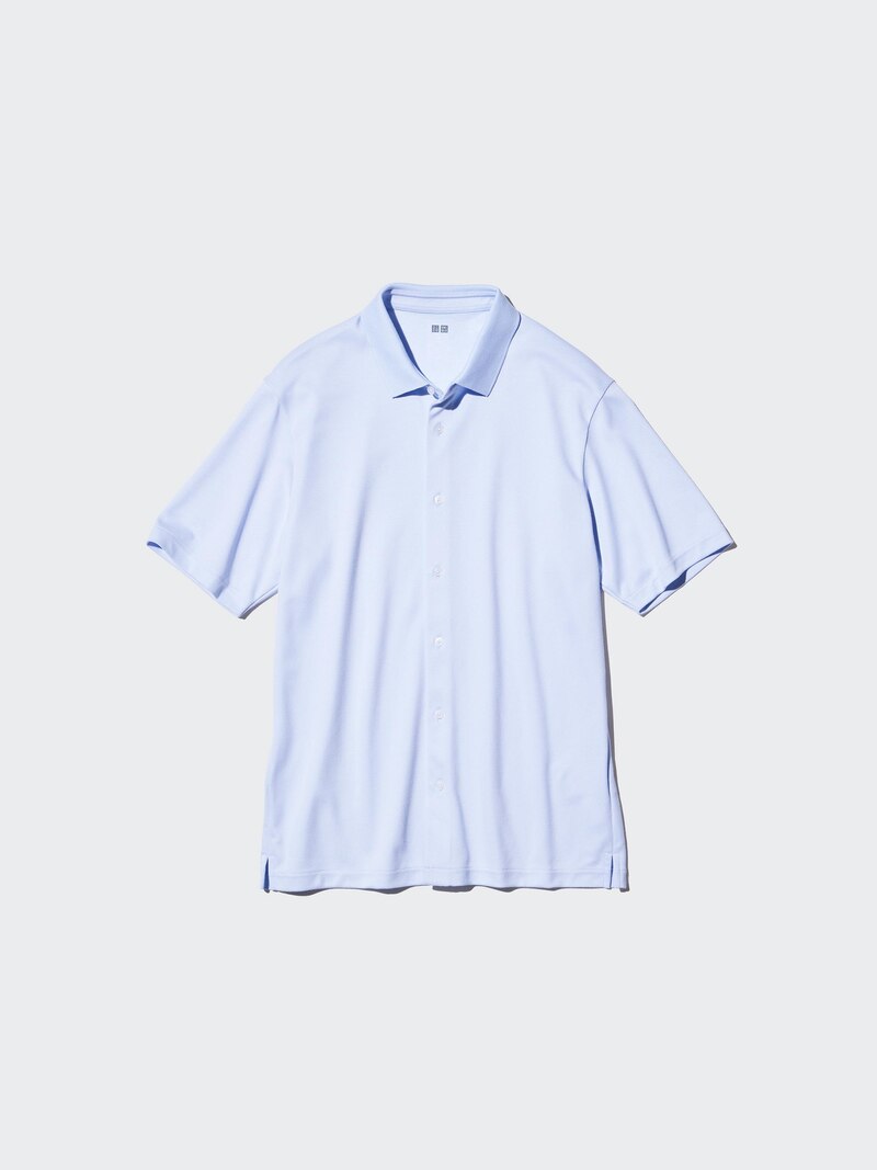 Поло из хлопка airism пике (полностью раскрывающийся)