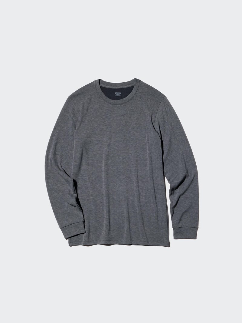 Футболка с круглым вырезом heattech extra warm из хлопка (длинный рукав)