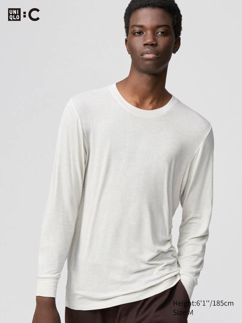 Футболка с длинным рукавом из тонкого кашемирового микса heattech extra warm