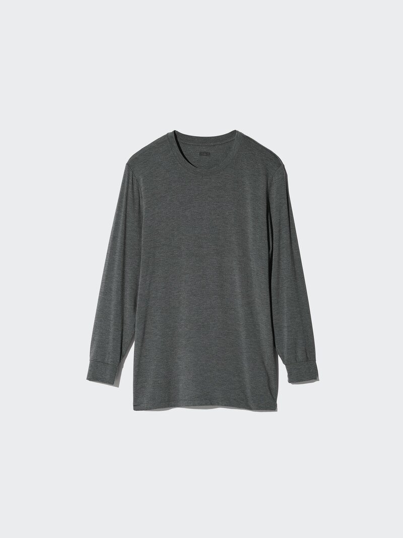Мужская термобельевая футболка с длинным рукавом heattech crew neck