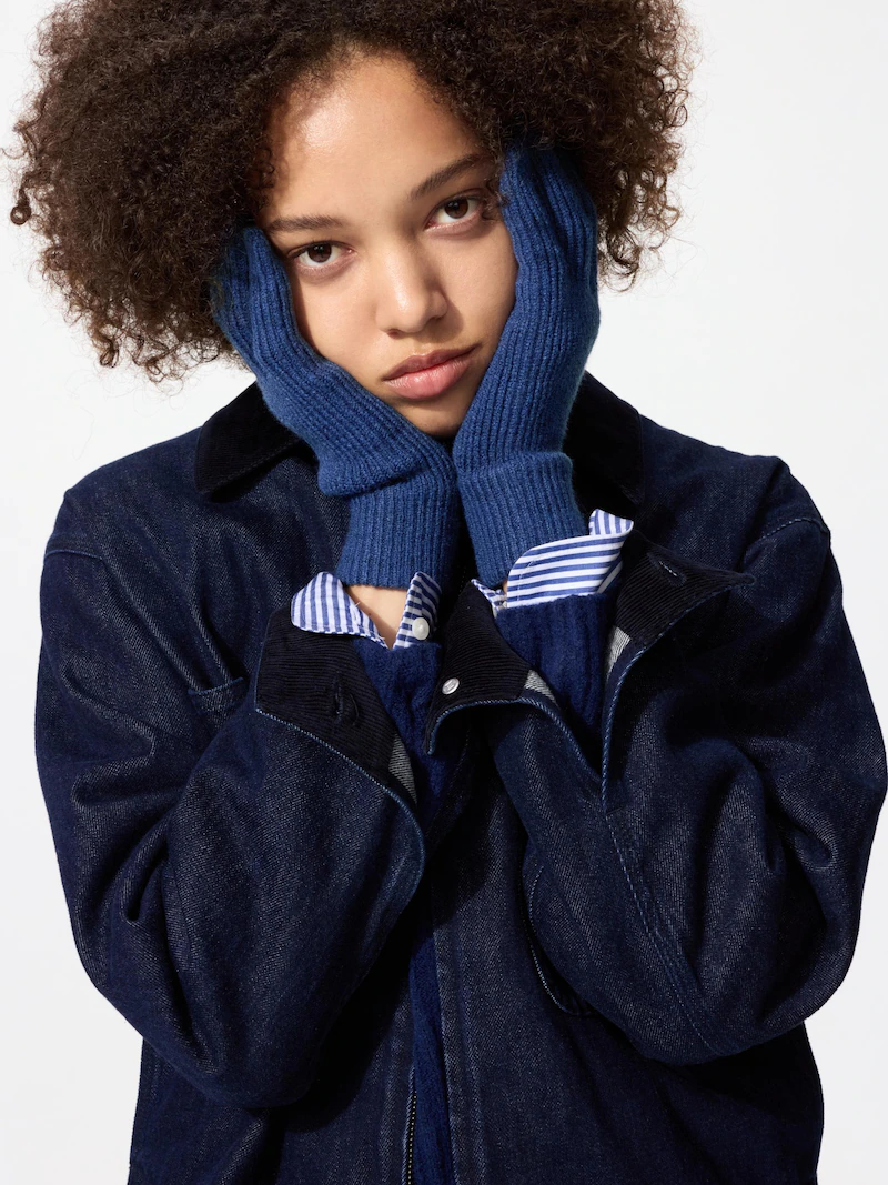 Теплые вязаные перчатки heattech