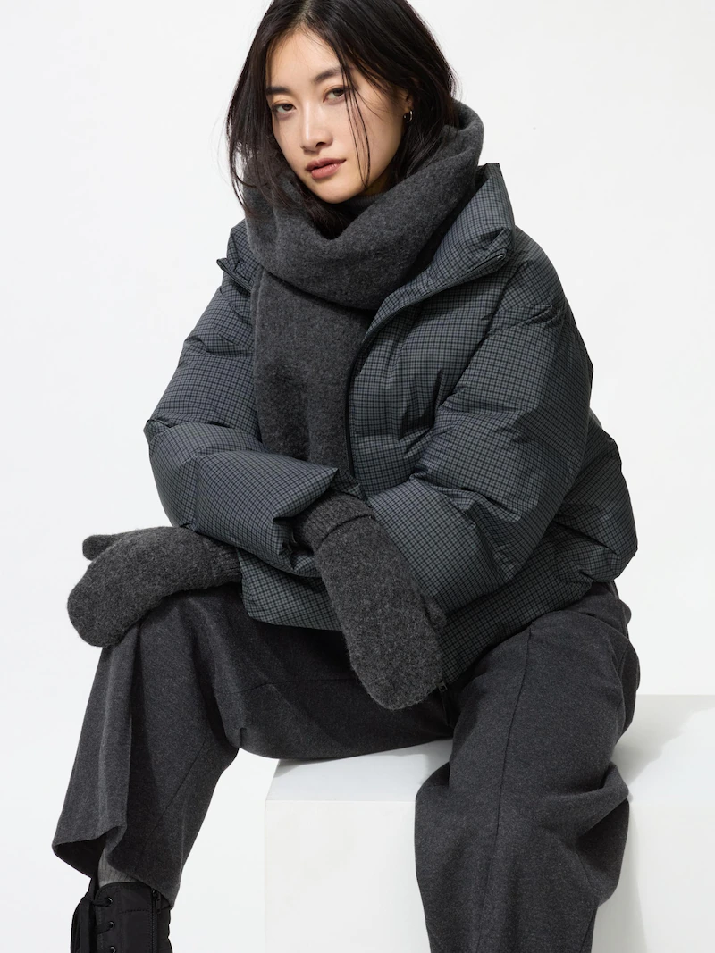 Варежки с подкладкой из пряжи суфле heattech