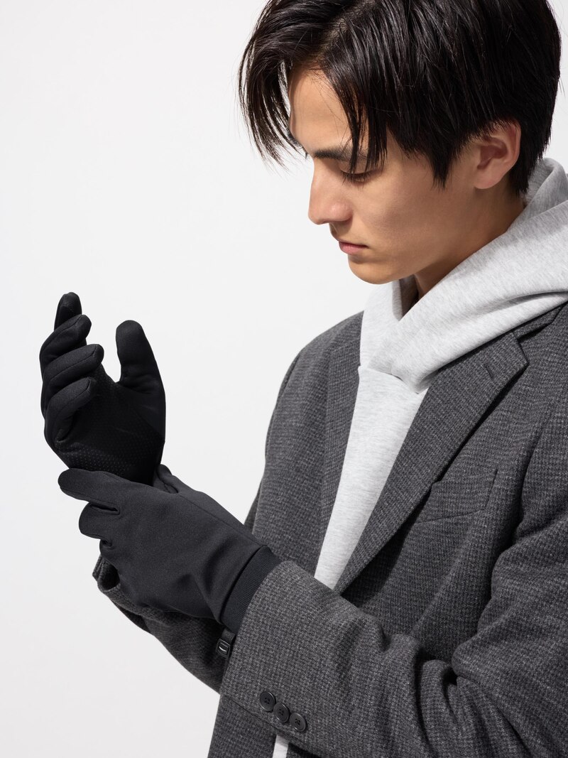 Перчатки с подкладкой из технологичного материала heattech (стрейч)