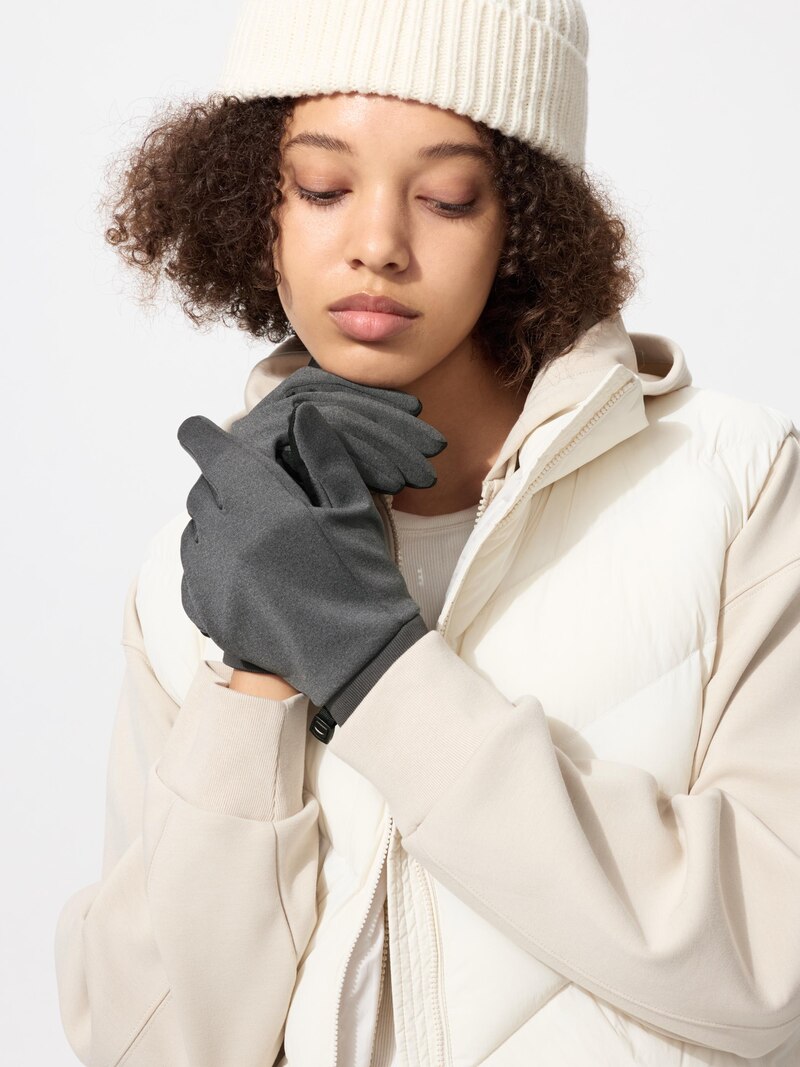 Перчатки с подкладкой из технологичного материала heattech (стрейч)