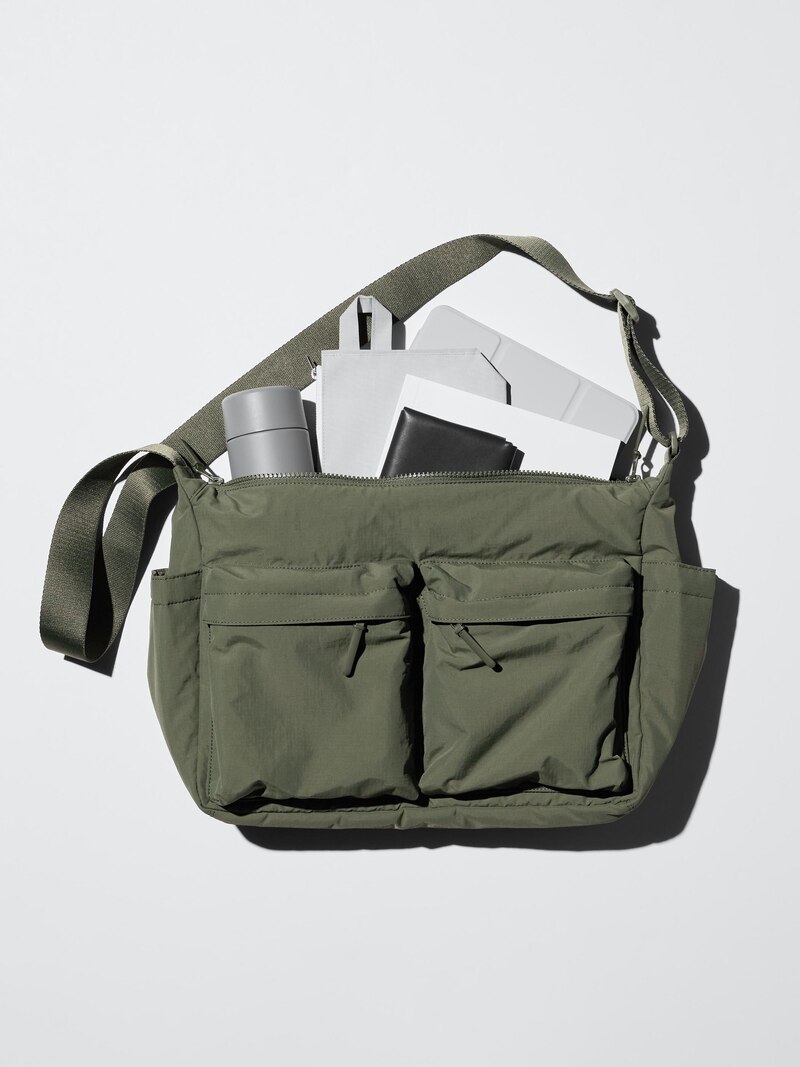 Сумка на плечо с множеством карманов (матовая)