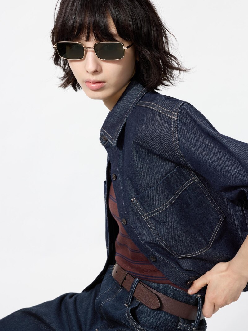 Солнечные очки (прямоугольные, металлические)