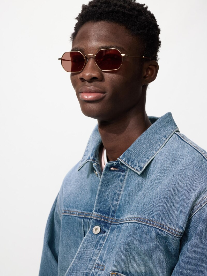 Солнечные очки (гексагональные, металлические)