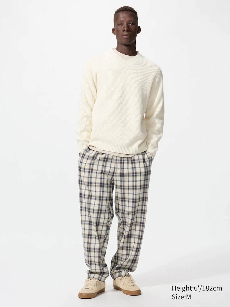 Легкие брюки с утеплением (клетка)