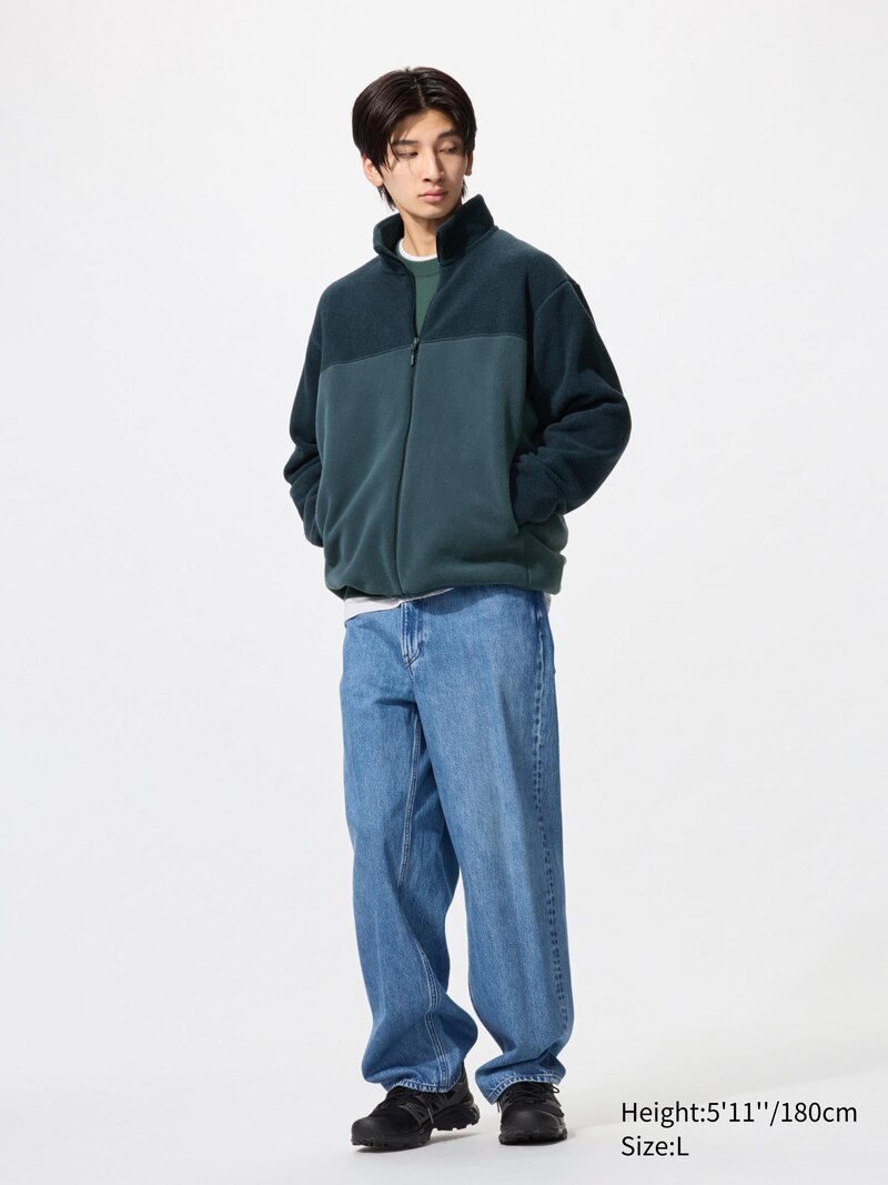 Флисовая куртка с молнией на весь рост (цветовая блокировка)