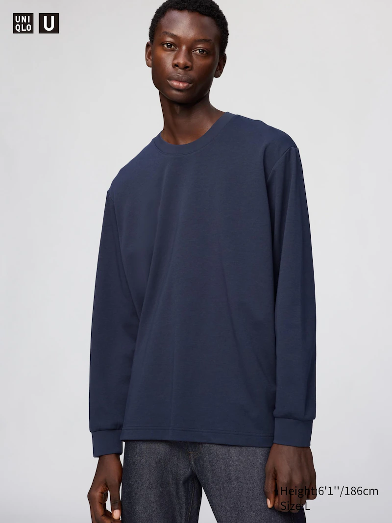 Футболка с круглым вырезом из воздушного хлопка ( длинный рукав)