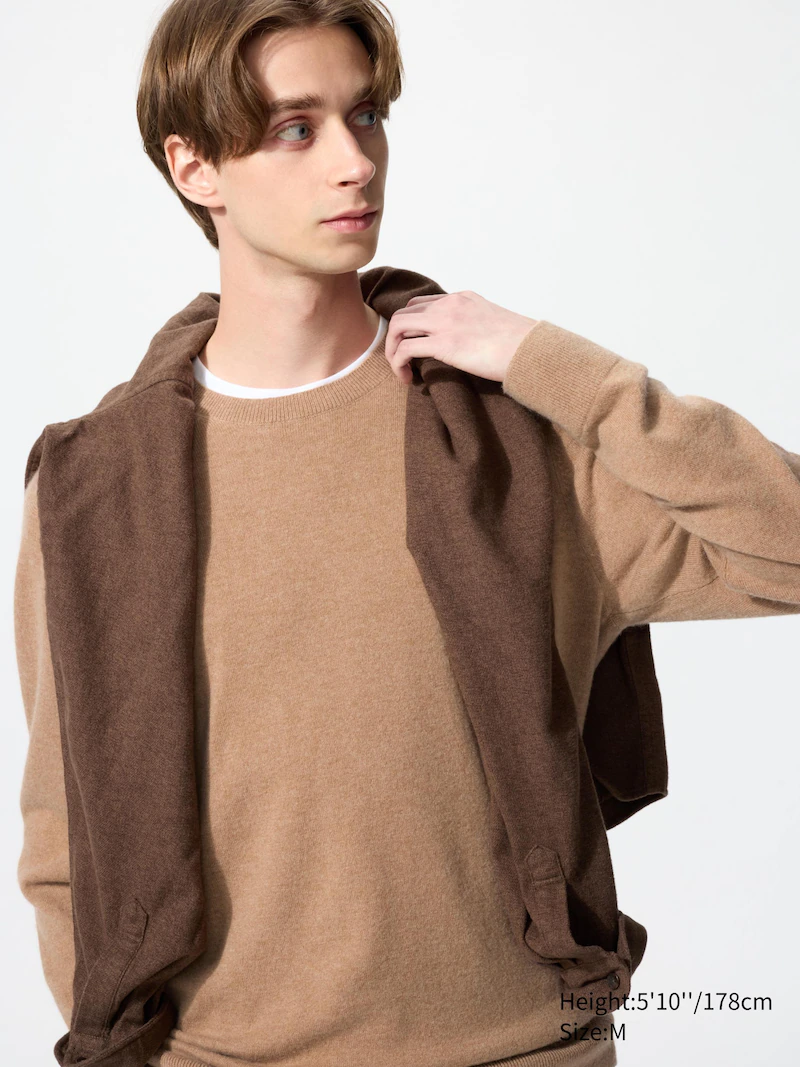 Джемпер с круглым вырезом из 100% кашемира