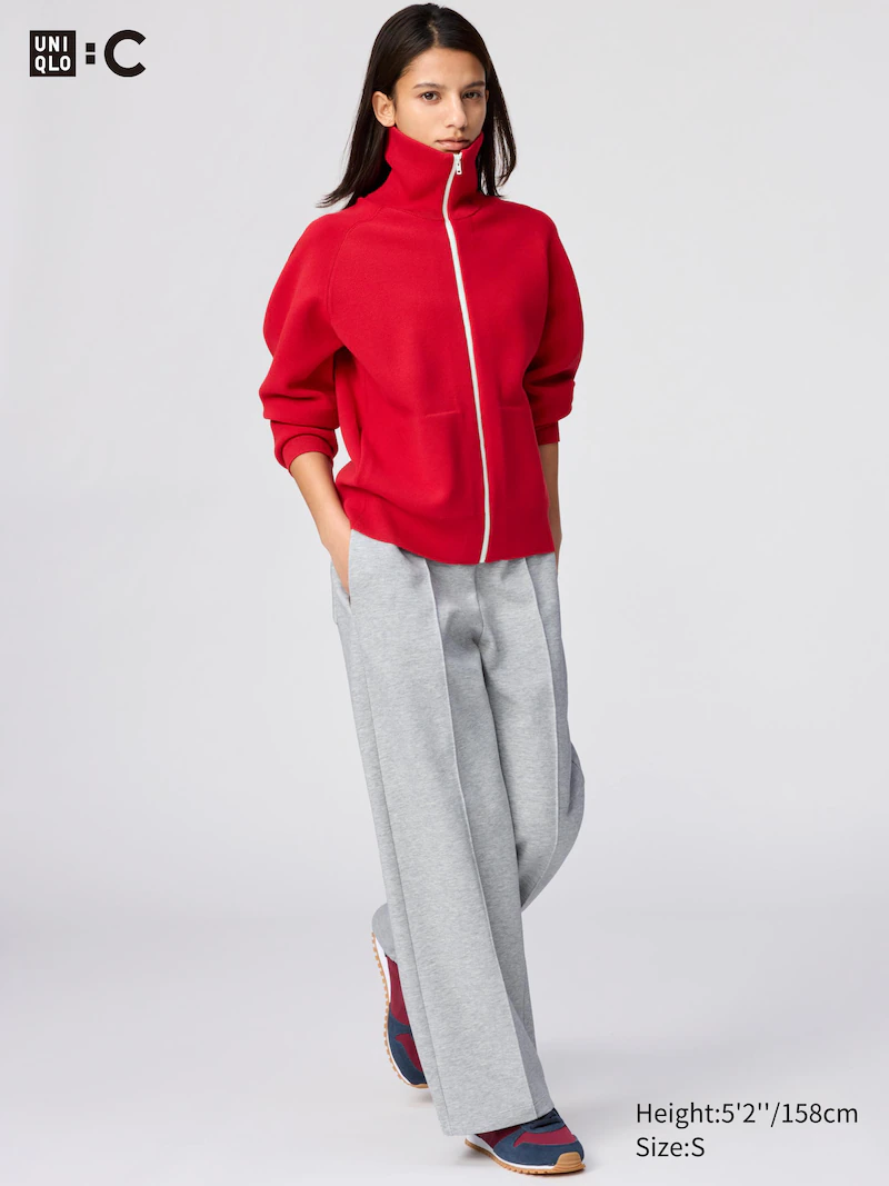 Укороченные прямые брюки из толстого трикотажа