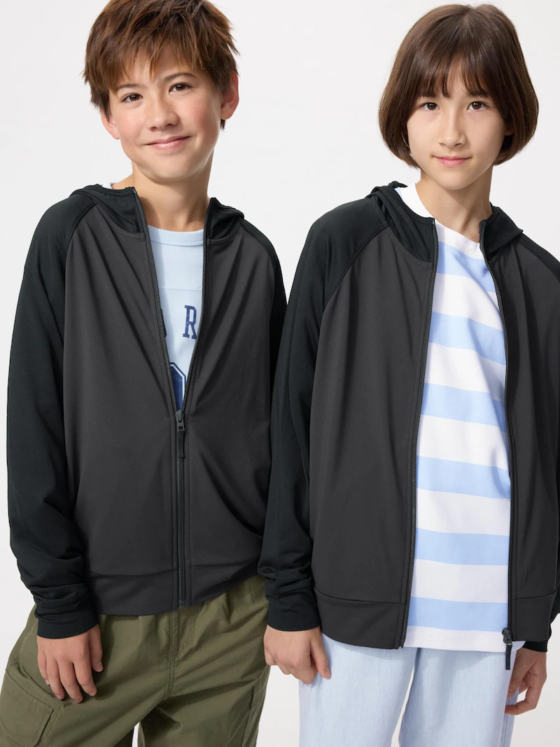 Толстовка с полной молнией airism с защитой от уф-лучей (блок цветов)