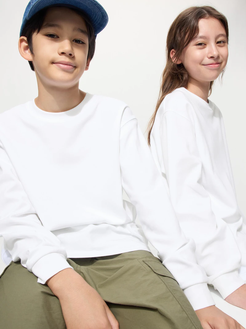 Футболка с круглым вырезом airism cotton (длинный рукав)