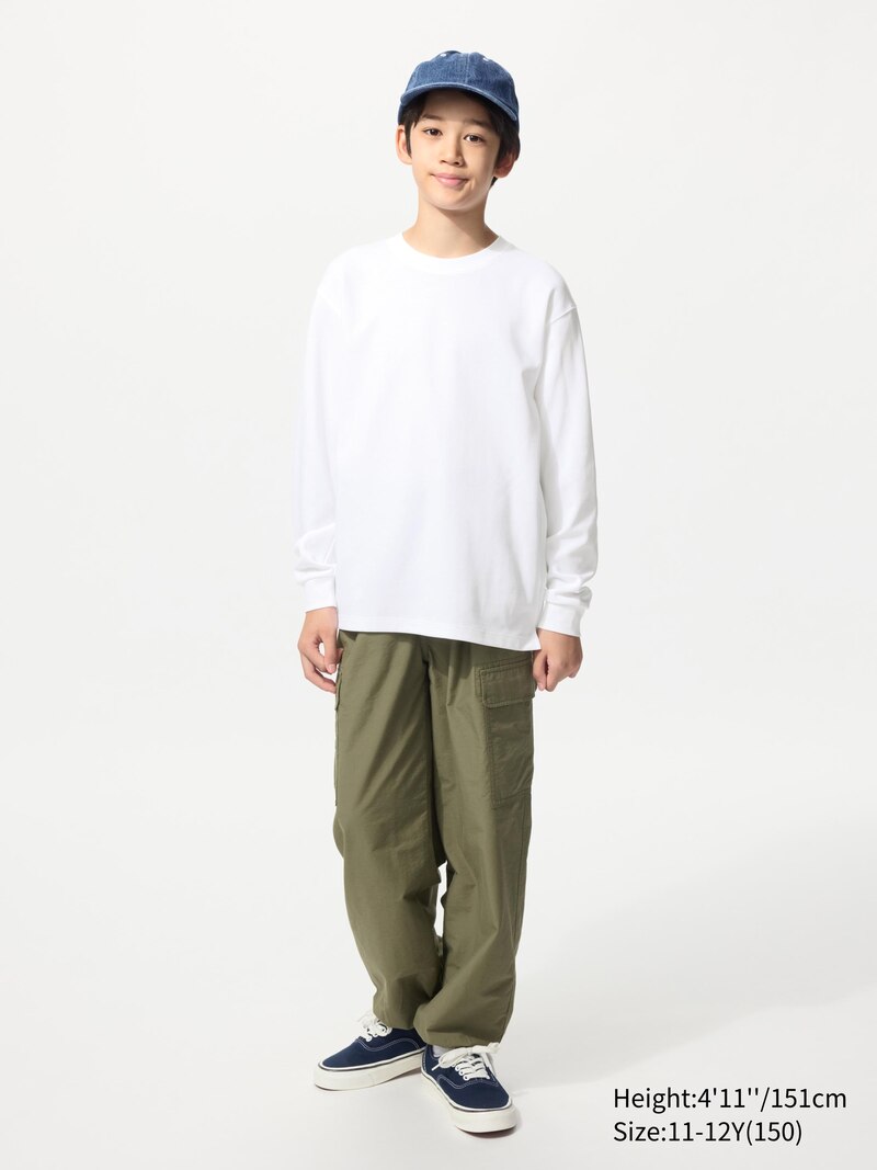 Футболка с круглым вырезом airism cotton (длинный рукав)