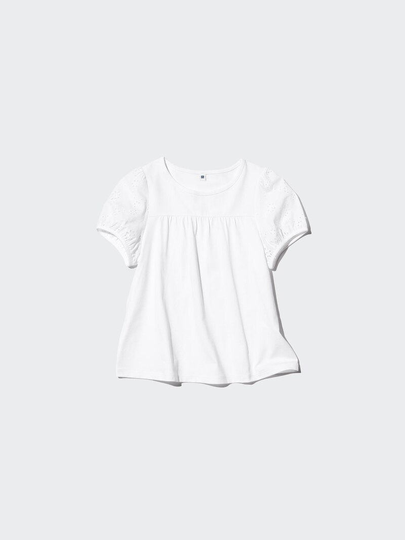 Футболка с объемными рукавами (вышивка)