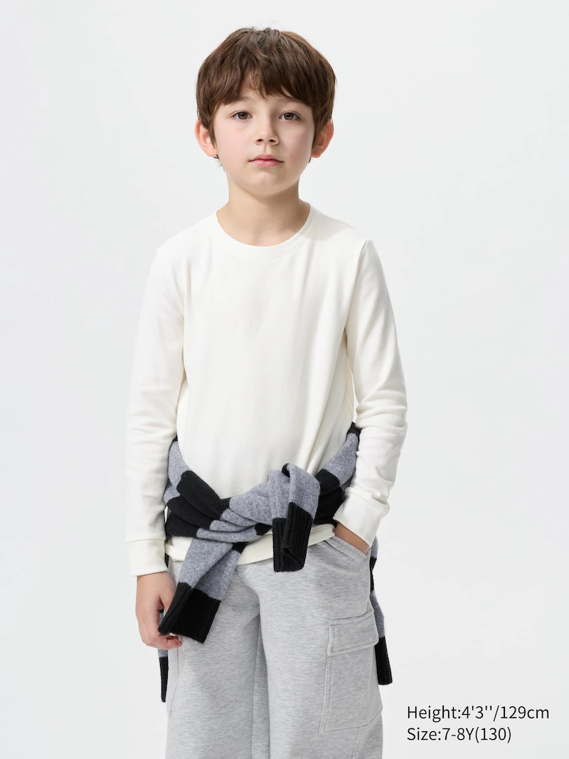 Футболка heattech с длинным рукавом из хлопка extra warm (мелированная)