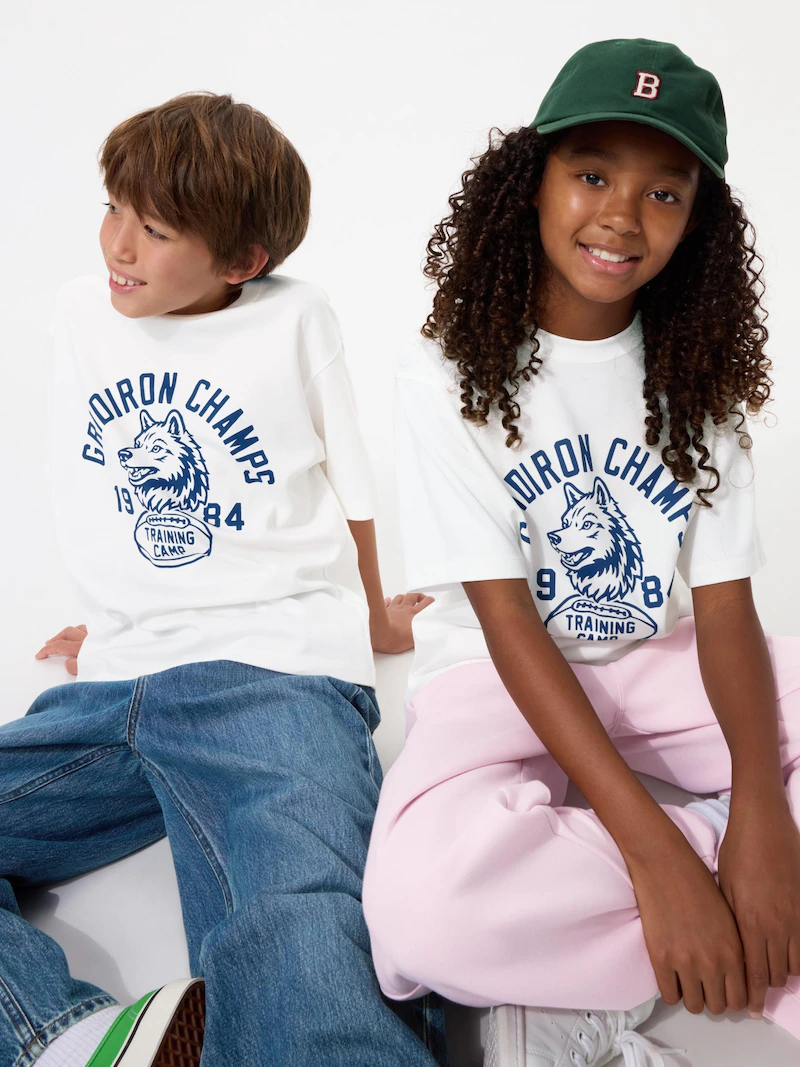 Футболка с круглым вырезом airism из хлопка (графика)