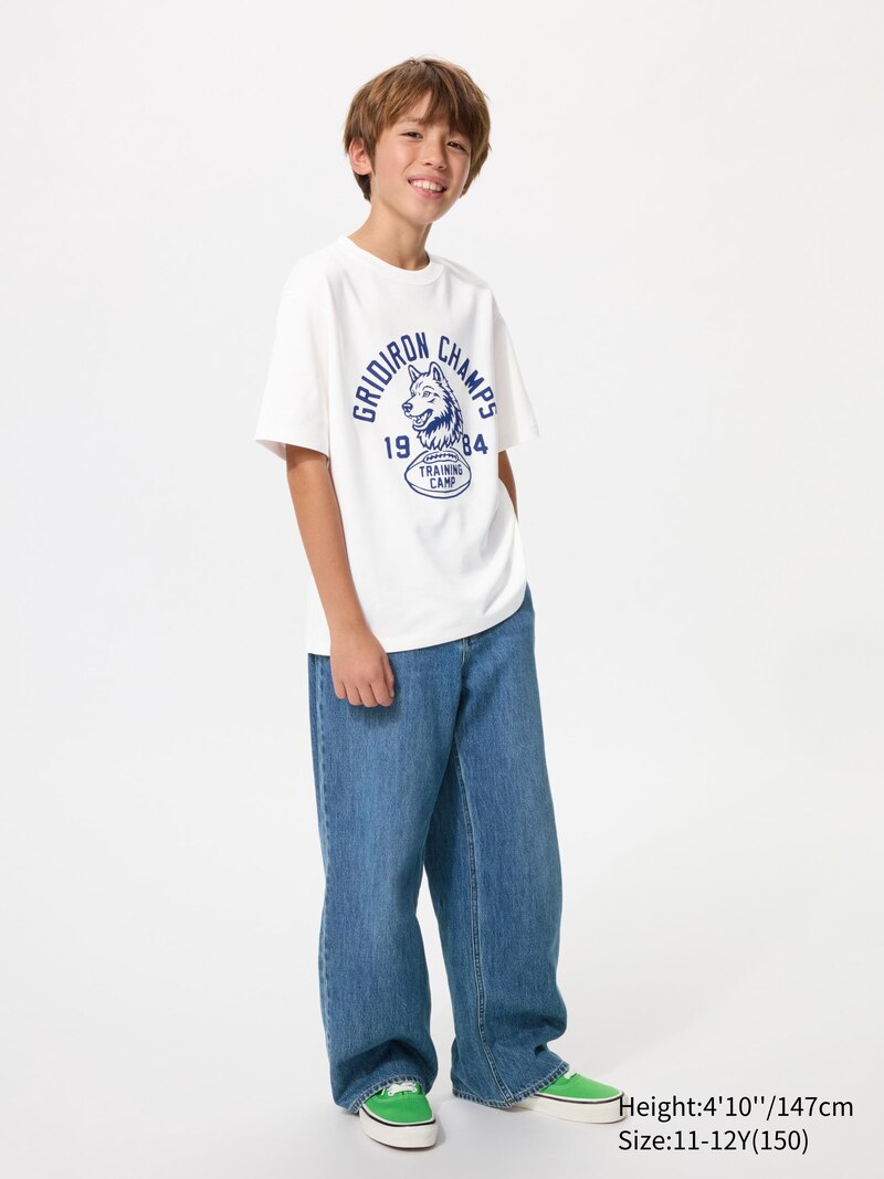 Футболка с круглым вырезом airism из хлопка (графика)