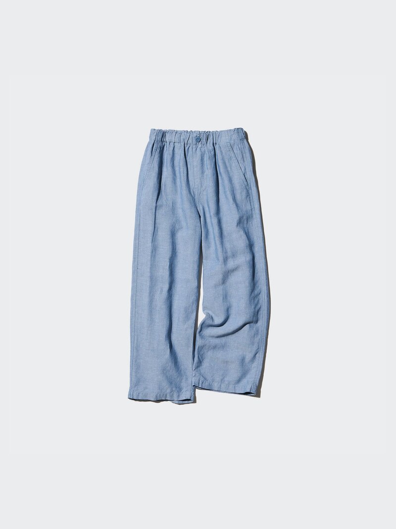 Льняные широкие брюки