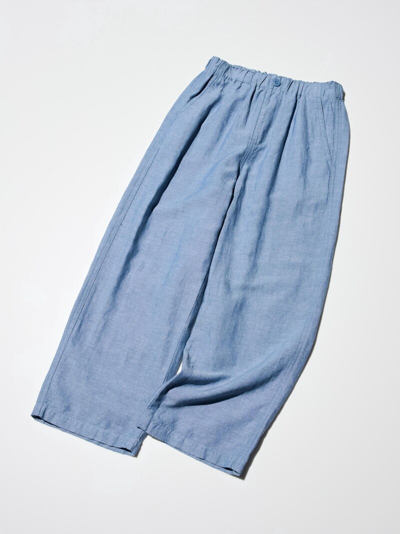 Льняные широкие брюки