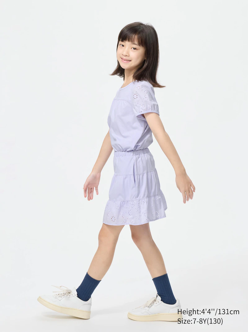 Юбка-шорты мини из джерси (вышитая)