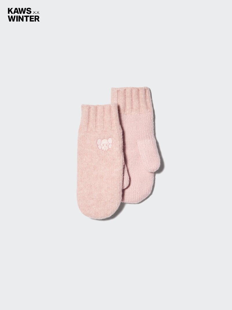 Вязаные варежки soufflé из тончайшей пряжи winter heattech kaws