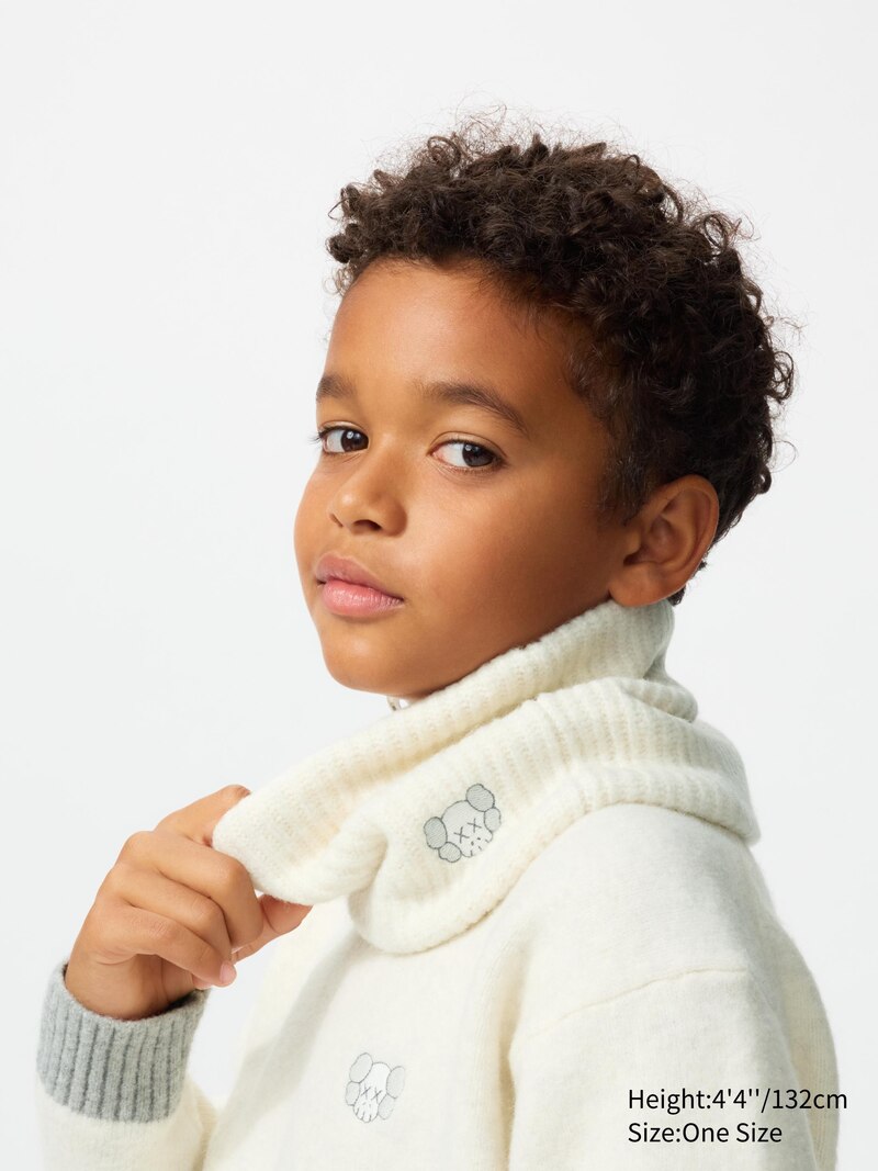 Шарф из soufflé yarn knit для шеи kaws winter heattech