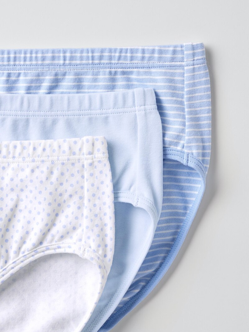 Трусы из хлопка с эластаном (в горошек, 3 пары)