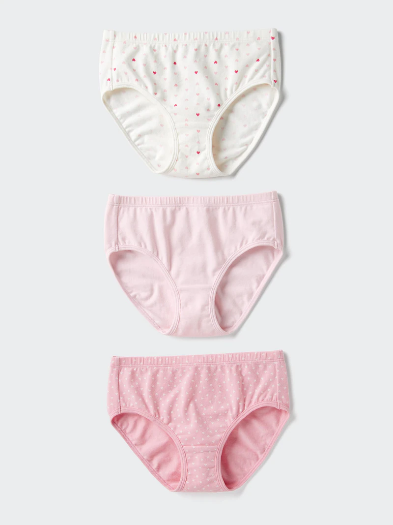 Трусы из хлопкового стрейча (сердца, 3 штуки)