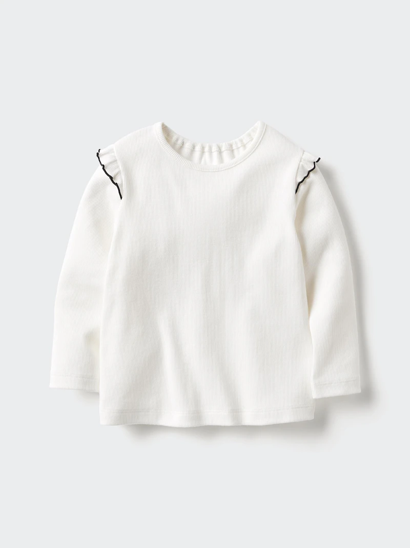 Футболка с круглым вырезом (длинный рукав, оборка)