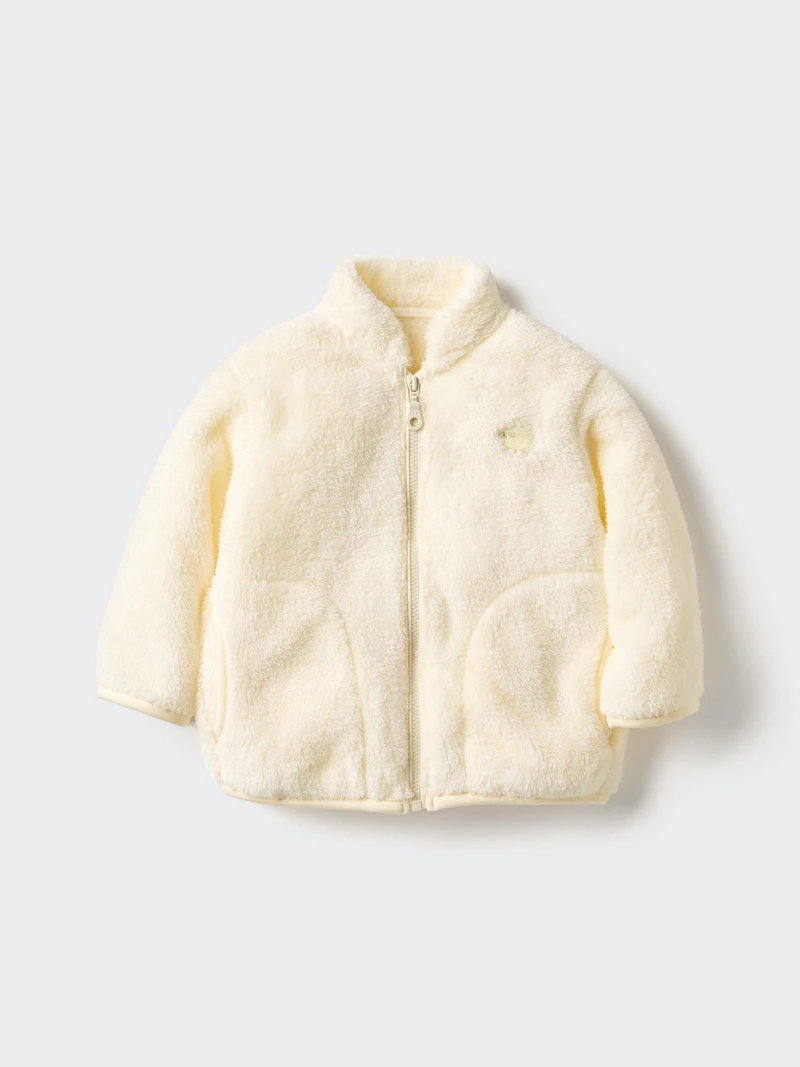 Детская плюшевая куртка с молнией и вышивкой животного