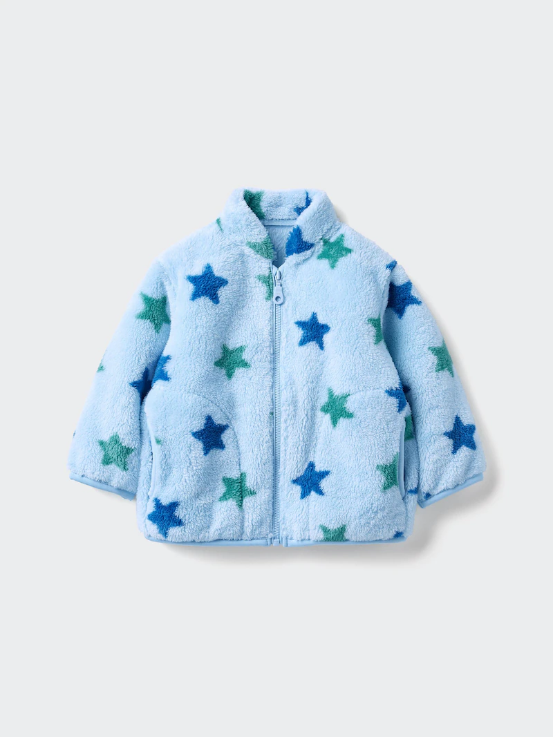 Детский пушистый флисовый кардиган с молнией (с рисунком)