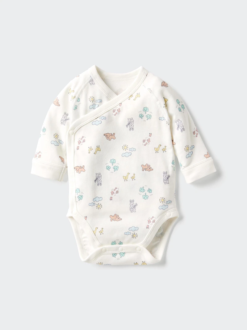 Боди (с длинным рукавом, с принтом)