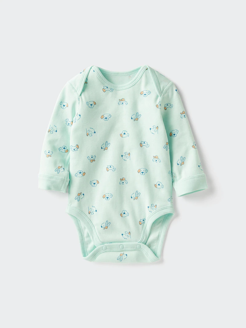 Боди (с длинным рукавом, с принтом)