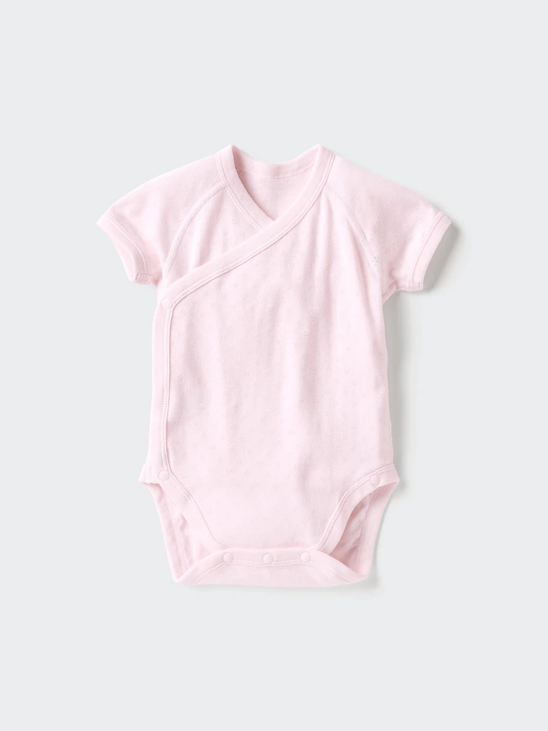 Детский комбинезон с короткими рукавами и открытием спереди pointelle для младенцев