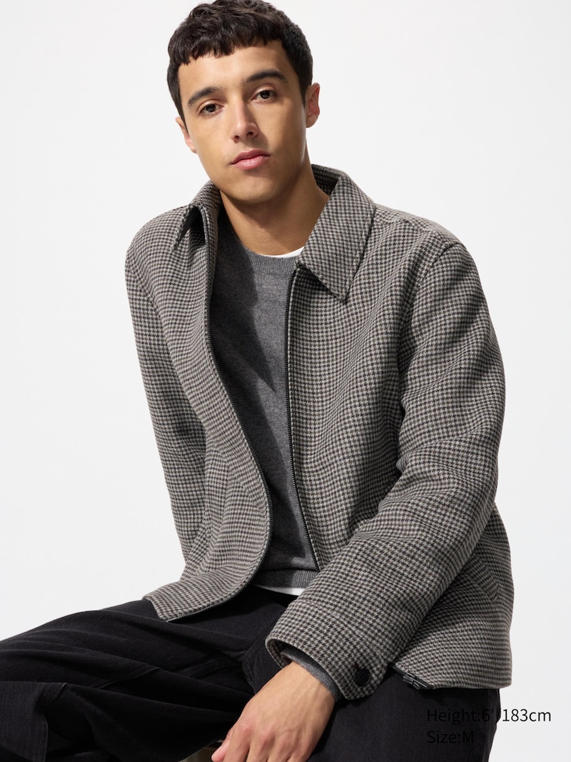 Блузон с коротким воротником (в узоре)