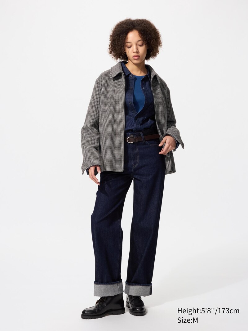 Блузон с коротким воротником (в узоре)