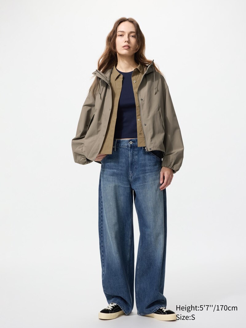 Хлопковая куртка короткого покроя из смесовой ткани