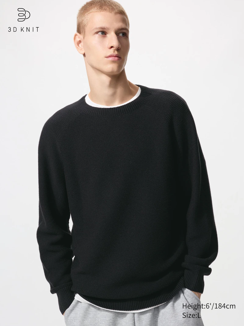 Свитер с круглым вырезом из моющегося 3d-вязаного шва