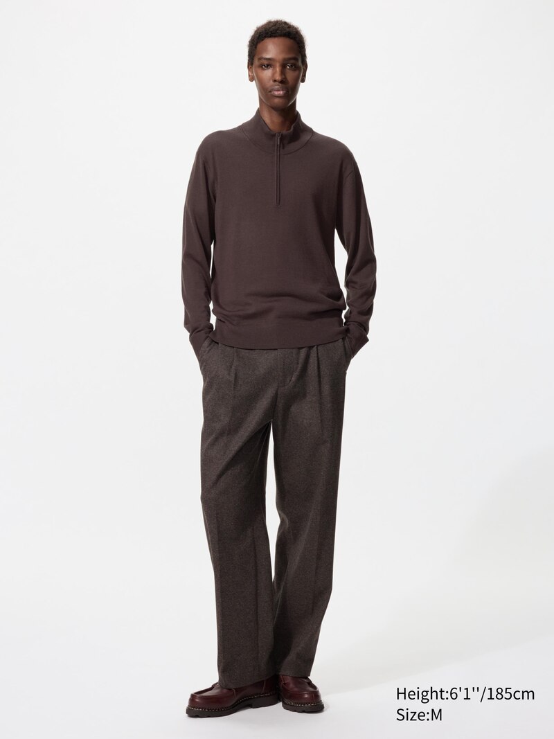 Водолазка с молнией из 100% мериносовой шерсти