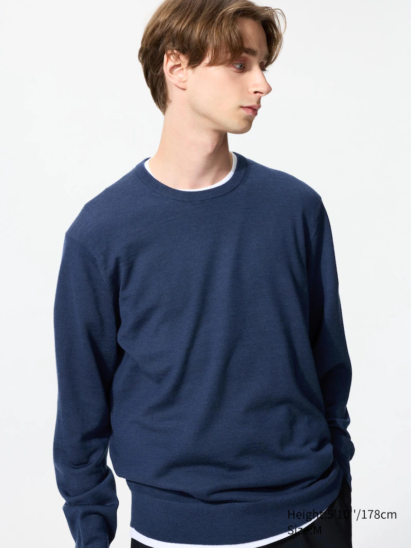 Джемпер с круглым вырезом из 100% мериносовой шерсти