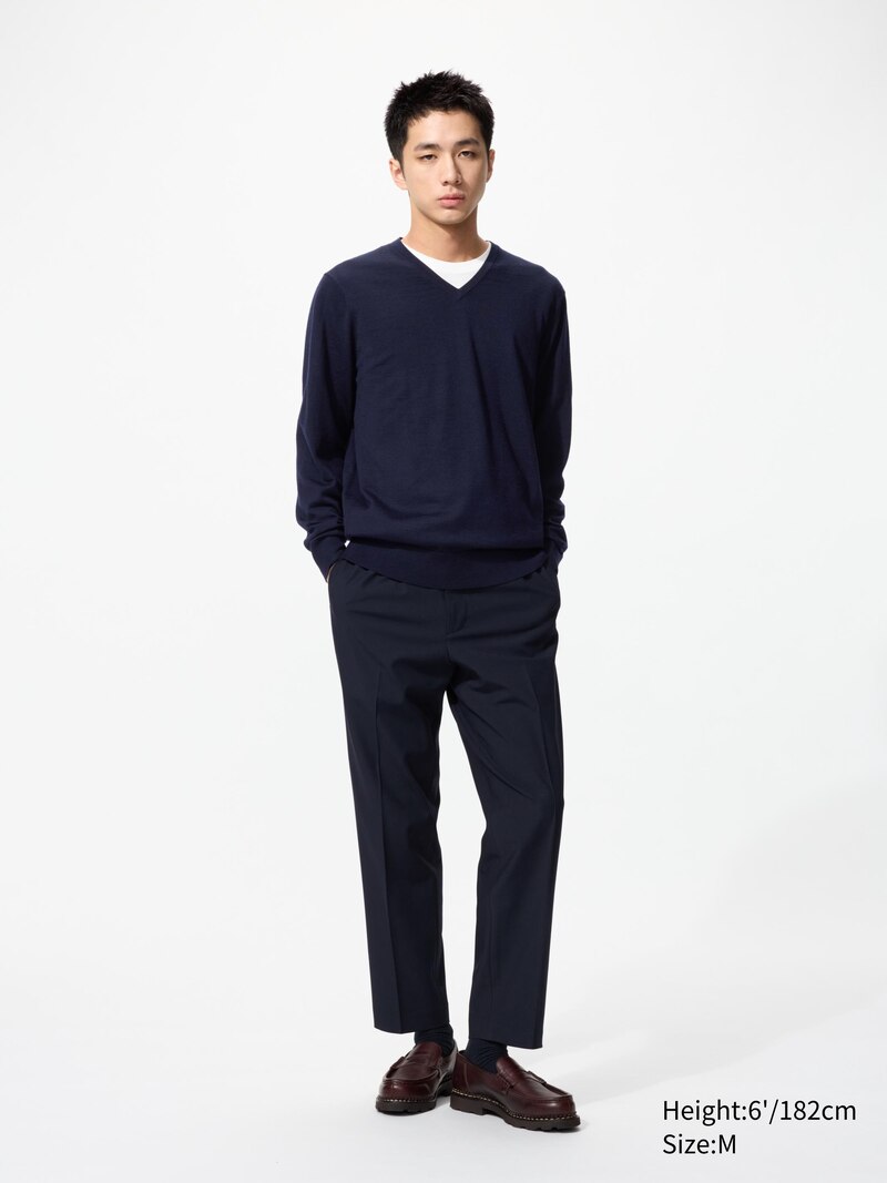 Водолазка с v-образным вырезом из 100% мериносовой шерсти