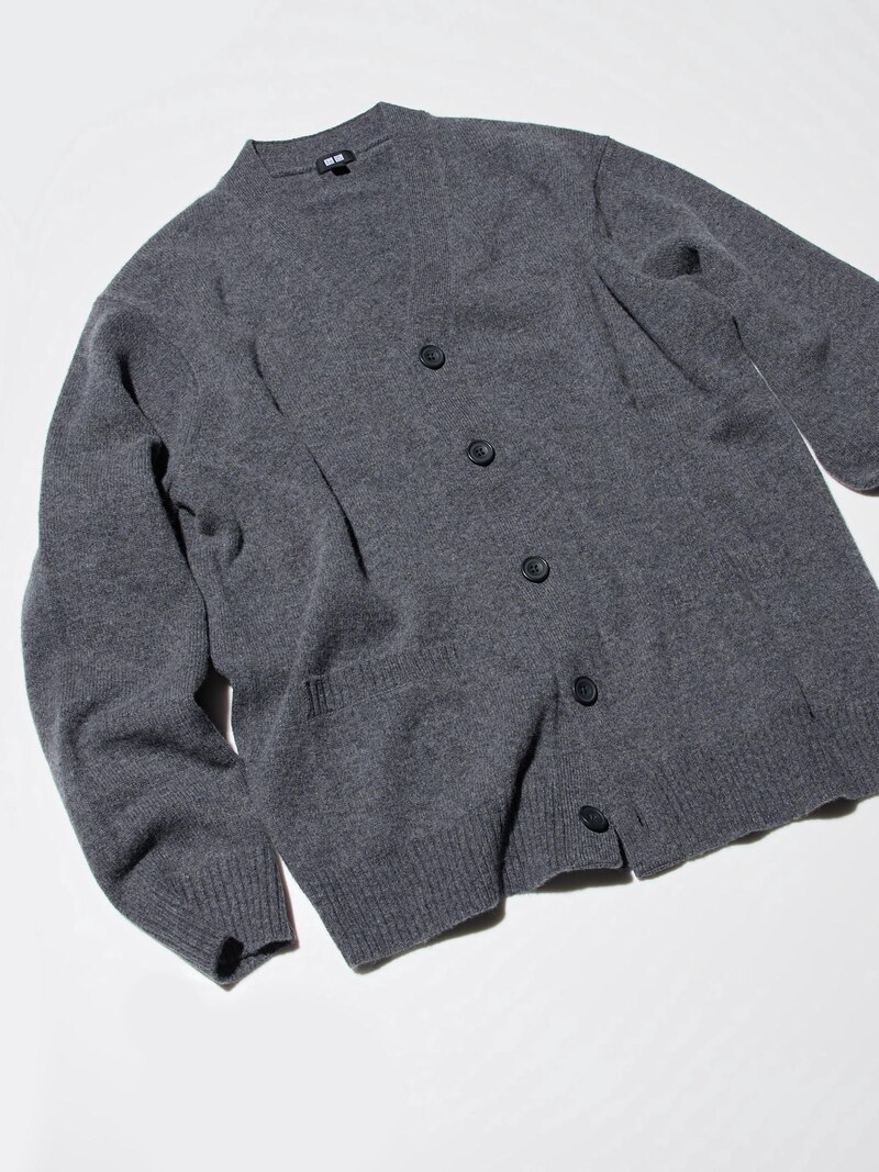 Кардиган с v-образным вырезом из 100% мериносовой шерсти